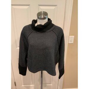 Zara Gray Cropped Mock Neck Sweater, Size S